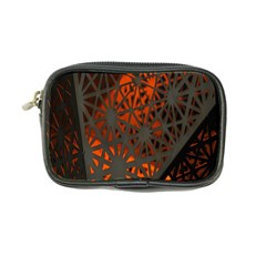 Abstract Lighted Wallpaper Of A Metal Starburst Grid With Orange Back Lighting Coin Purse by Nexatart