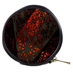 Abstract Lighted Wallpaper Of A Metal Starburst Grid With Orange Back Lighting Mini Makeup Bags by Nexatart