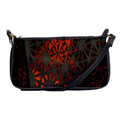 Abstract Lighted Wallpaper Of A Metal Starburst Grid With Orange Back Lighting Shoulder Clutch Bags by Nexatart