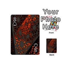 Abstract Lighted Wallpaper Of A Metal Starburst Grid With Orange Back Lighting Playing Cards 54 (mini)  by Nexatart