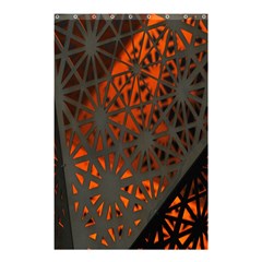 Abstract Lighted Wallpaper Of A Metal Starburst Grid With Orange Back Lighting Shower Curtain 48  X 72  (small)  by Nexatart