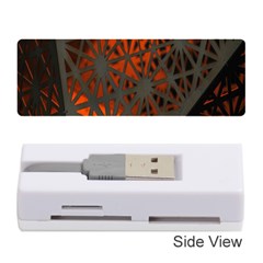 Abstract Lighted Wallpaper Of A Metal Starburst Grid With Orange Back Lighting Memory Card Reader (stick)  by Nexatart