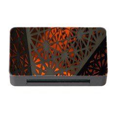 Abstract Lighted Wallpaper Of A Metal Starburst Grid With Orange Back Lighting Memory Card Reader With Cf by Nexatart