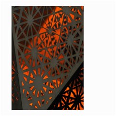 Abstract Lighted Wallpaper Of A Metal Starburst Grid With Orange Back Lighting Small Garden Flag (two Sides) by Nexatart