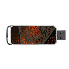 Abstract Lighted Wallpaper Of A Metal Starburst Grid With Orange Back Lighting Portable Usb Flash (two Sides) by Nexatart