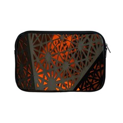 Abstract Lighted Wallpaper Of A Metal Starburst Grid With Orange Back Lighting Apple Ipad Mini Zipper Cases by Nexatart