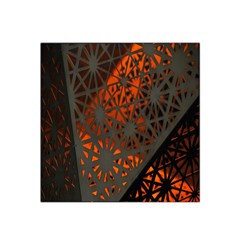 Abstract Lighted Wallpaper Of A Metal Starburst Grid With Orange Back Lighting Satin Bandana Scarf by Nexatart