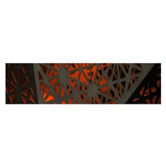 Abstract Lighted Wallpaper Of A Metal Starburst Grid With Orange Back Lighting Satin Scarf (oblong) by Nexatart