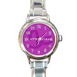 Zodiac Capricorn Purple Round Italian Charm Watch Front