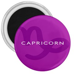 Zodiac Capricorn Purple 3  Magnets by Mariart