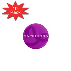 Zodiac Capricorn Purple 1  Mini Magnet (10 Pack)  by Mariart