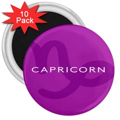 Zodiac Capricorn Purple 3  Magnets (10 Pack)  by Mariart