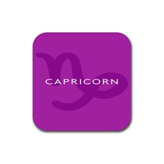 Zodiac Capricorn Purple Rubber Coaster (square)  by Mariart