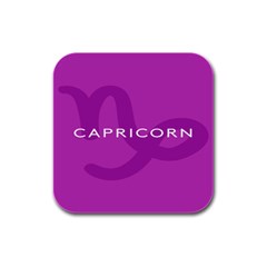 Zodiac Capricorn Purple Rubber Square Coaster (4 Pack)  by Mariart