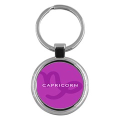 Zodiac Capricorn Purple Key Chains (round)  by Mariart