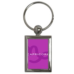 Zodiac Capricorn Purple Key Chains (rectangle)  by Mariart