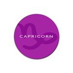 Zodiac Capricorn Purple Rubber Coaster (Round)  Front