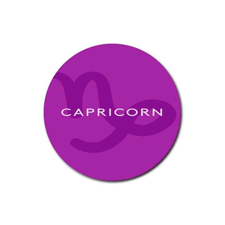 Zodiac Capricorn Purple Rubber Coaster (Round) 