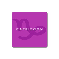 Zodiac Capricorn Purple Square Magnet by Mariart