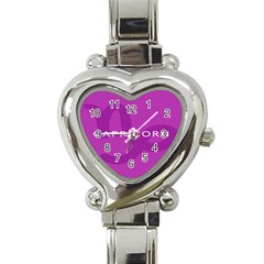 Zodiac Capricorn Purple Heart Italian Charm Watch by Mariart