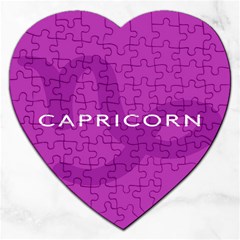 Zodiac Capricorn Purple Jigsaw Puzzle (heart) by Mariart