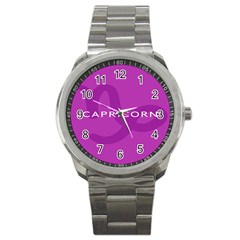 Zodiac Capricorn Purple Sport Metal Watch by Mariart