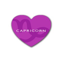 Zodiac Capricorn Purple Rubber Coaster (heart)  by Mariart