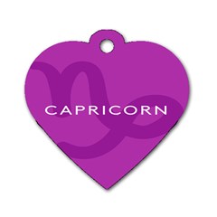 Zodiac Capricorn Purple Dog Tag Heart (one Side) by Mariart