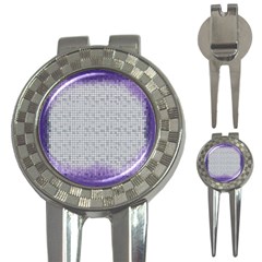 Purple Square Frame With Mosaic Pattern 3-in-1 Golf Divots by Nexatart