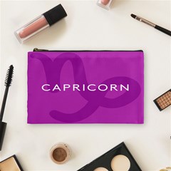 Zodiac Capricorn Purple Cosmetic Bag (medium)  by Mariart