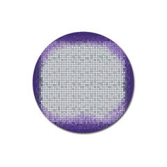 Purple Square Frame With Mosaic Pattern Magnet 3  (round) by Nexatart