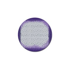 Purple Square Frame With Mosaic Pattern Golf Ball Marker