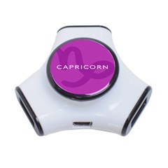 Zodiac Capricorn Purple 3-port Usb Hub by Mariart