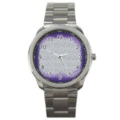 Purple Square Frame With Mosaic Pattern Sport Metal Watch by Nexatart