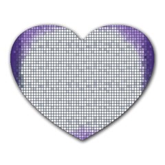 Purple Square Frame With Mosaic Pattern Heart Mousepads by Nexatart