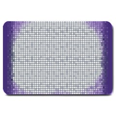 Purple Square Frame With Mosaic Pattern Large Doormat  by Nexatart