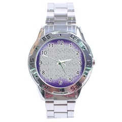 Purple Square Frame With Mosaic Pattern Stainless Steel Analogue Watch by Nexatart