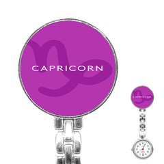 Zodiac Capricorn Purple Stainless Steel Nurses Watch by Mariart