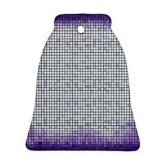 Purple Square Frame With Mosaic Pattern Bell Ornament (two Sides) by Nexatart