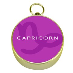 Zodiac Capricorn Purple Gold Compasses by Mariart