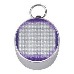 Purple Square Frame With Mosaic Pattern Mini Silver Compasses by Nexatart