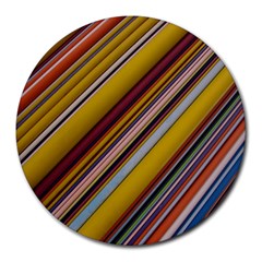 Colourful Lines Round Mousepads by Nexatart