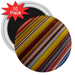 Colourful Lines 3  Magnets (10 Pack)  by Nexatart