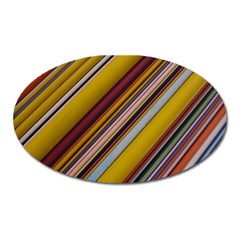 Colourful Lines Oval Magnet by Nexatart