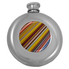 Colourful Lines Round Hip Flask (5 Oz) by Nexatart