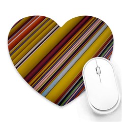 Colourful Lines Heart Mousepads by Nexatart