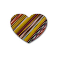 Colourful Lines Heart Coaster (4 Pack)  by Nexatart