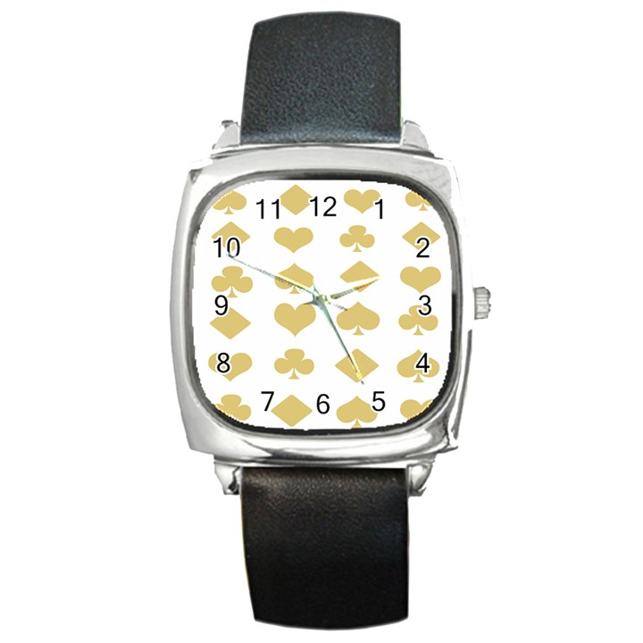 Card Symbols Square Metal Watch