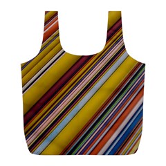 Colourful Lines Full Print Recycle Bags (l)  by Nexatart