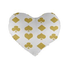 Card Symbols Standard 16  Premium Flano Heart Shape Cushions by Mariart